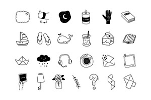 50% 176 Black & White Icons Bundle