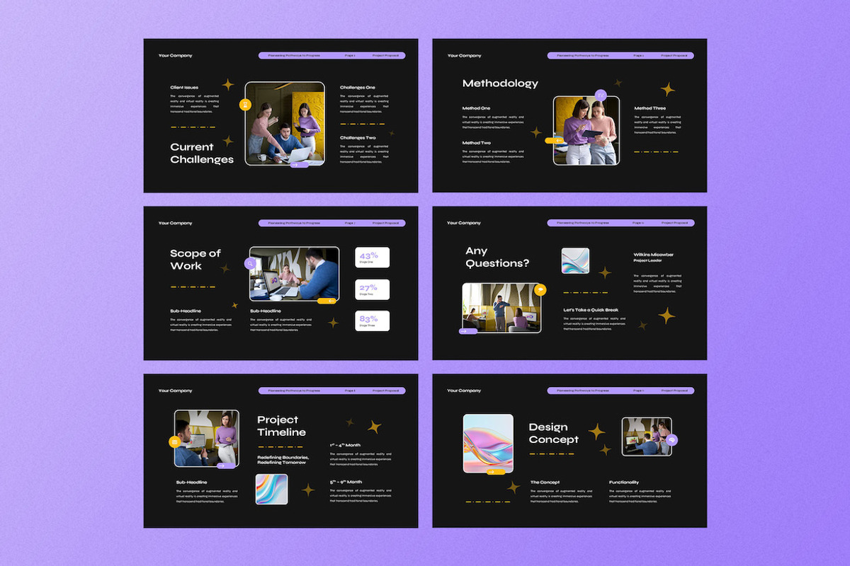 Black Project Proposal Powerpoint, a Presentation Template by Aiyari Graphic (Photo 3 of 5)