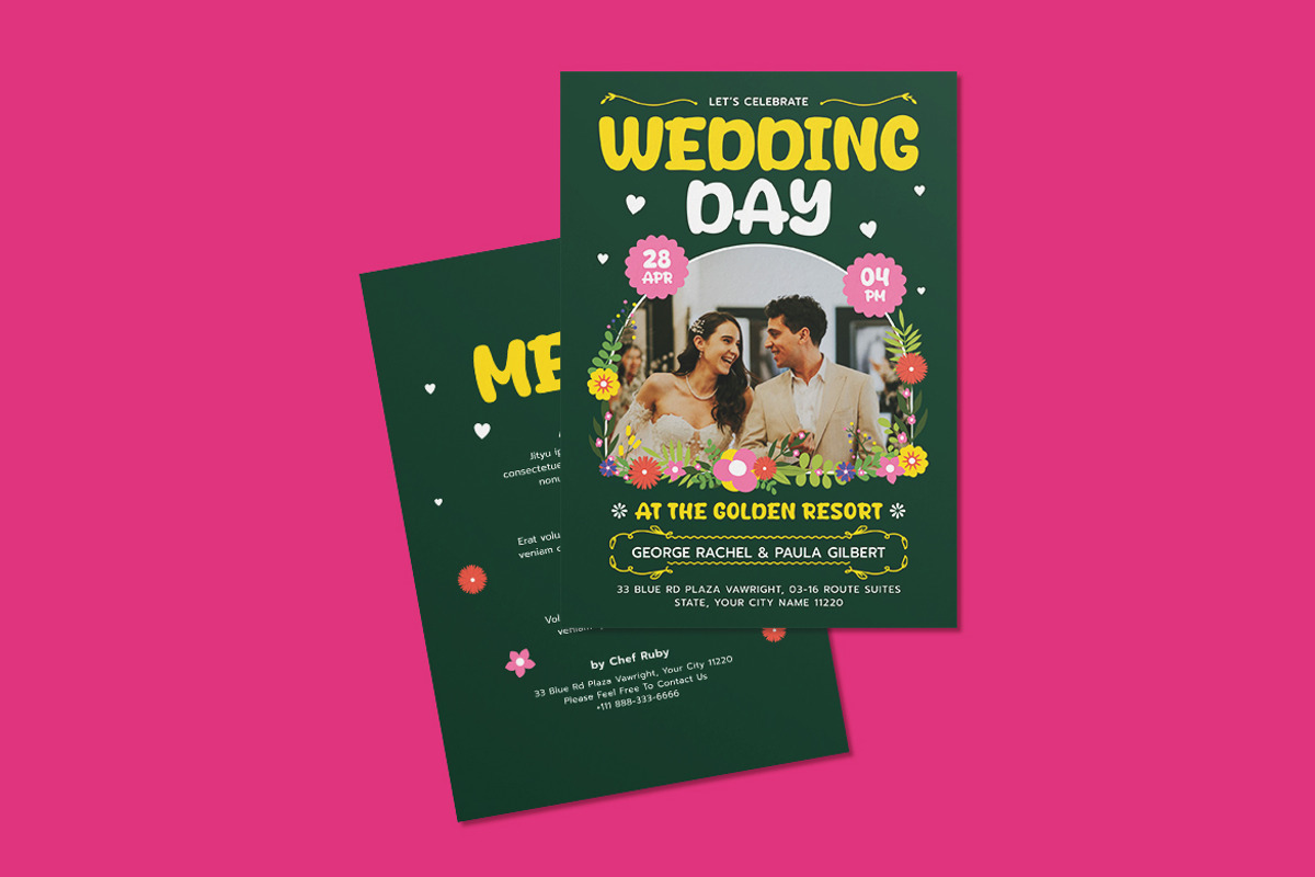 Pearce Wedding Invitation Template, an Invitation Template by iDoodle Studio (Photo 1 of 3)
