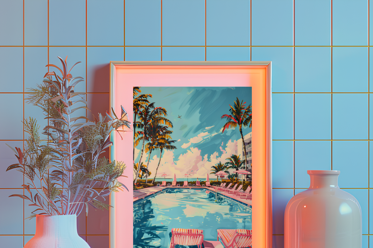 Miami Retro Pools Digital Prints, a Decorative Illustration by Rekas Diamond Studio (Photo 2 of 5)