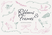 Ribbons and Frames Clipart, an Object Graphic by Walrus Darya (Thumbnail 1 of 10)