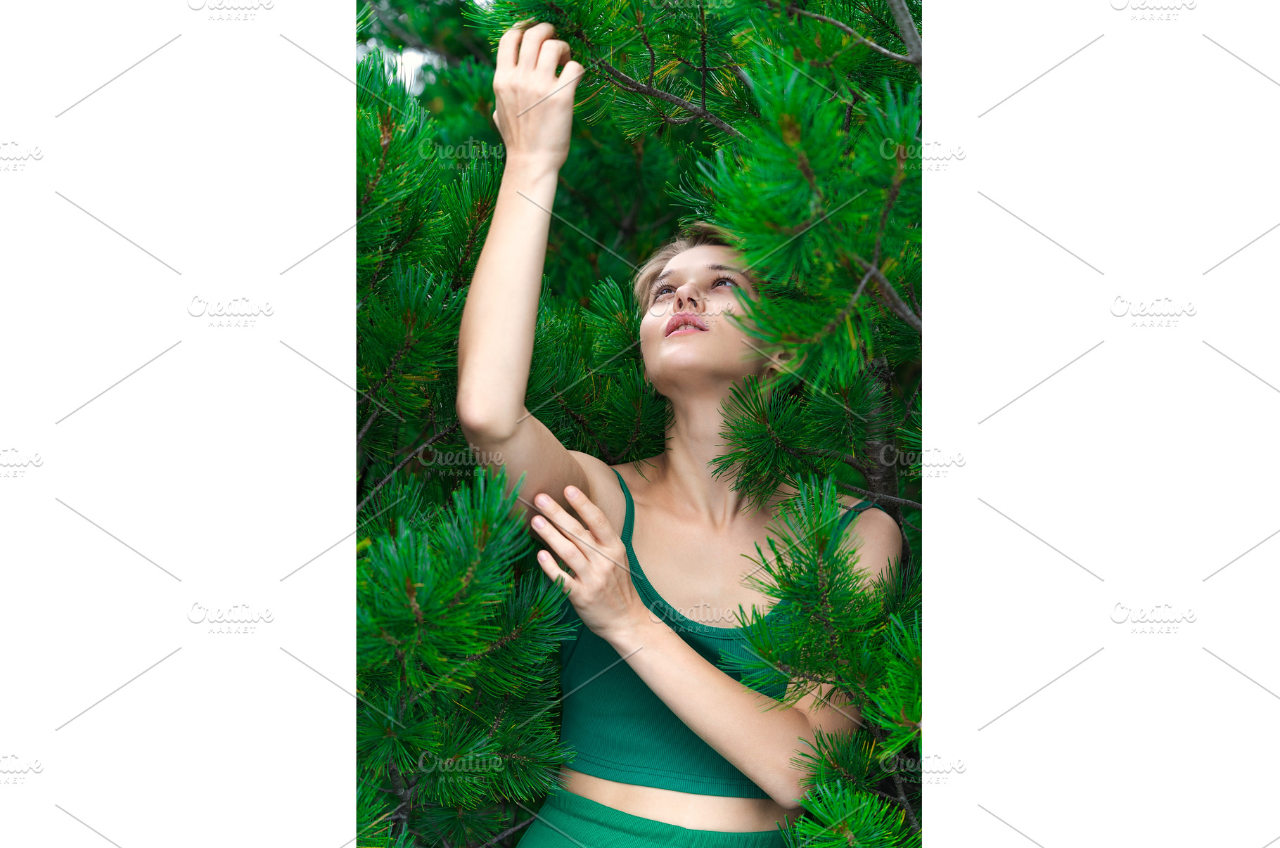 Nosy blonde woman pulls both hands, a Person Photo by Alexander-Piragis