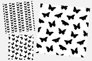 Butterfly Silhouettes Pattern Vector