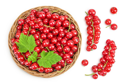 Red currant berries in a wicker