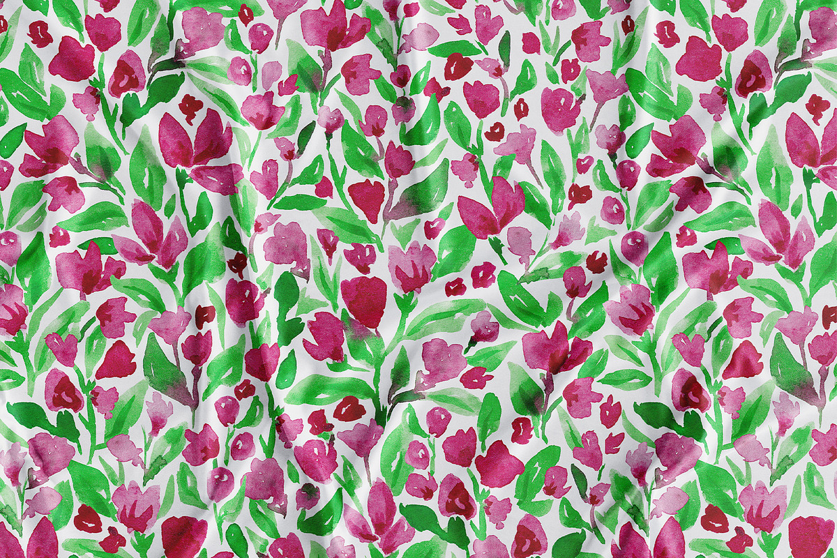 Pink florals seamless pattern, a Pattern Graphic by SirenaArt (Photo 10 of 11)