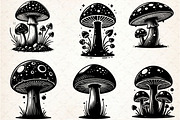 Mushroom SVG & PNG Silhouette Vector, an Illustration by Rose Art (Thumbnail 2 of 5)