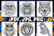90+ Animals Mandala Coloring Pages, an Animal Illustration by Design Zone (Thumbnail 4 of 5)