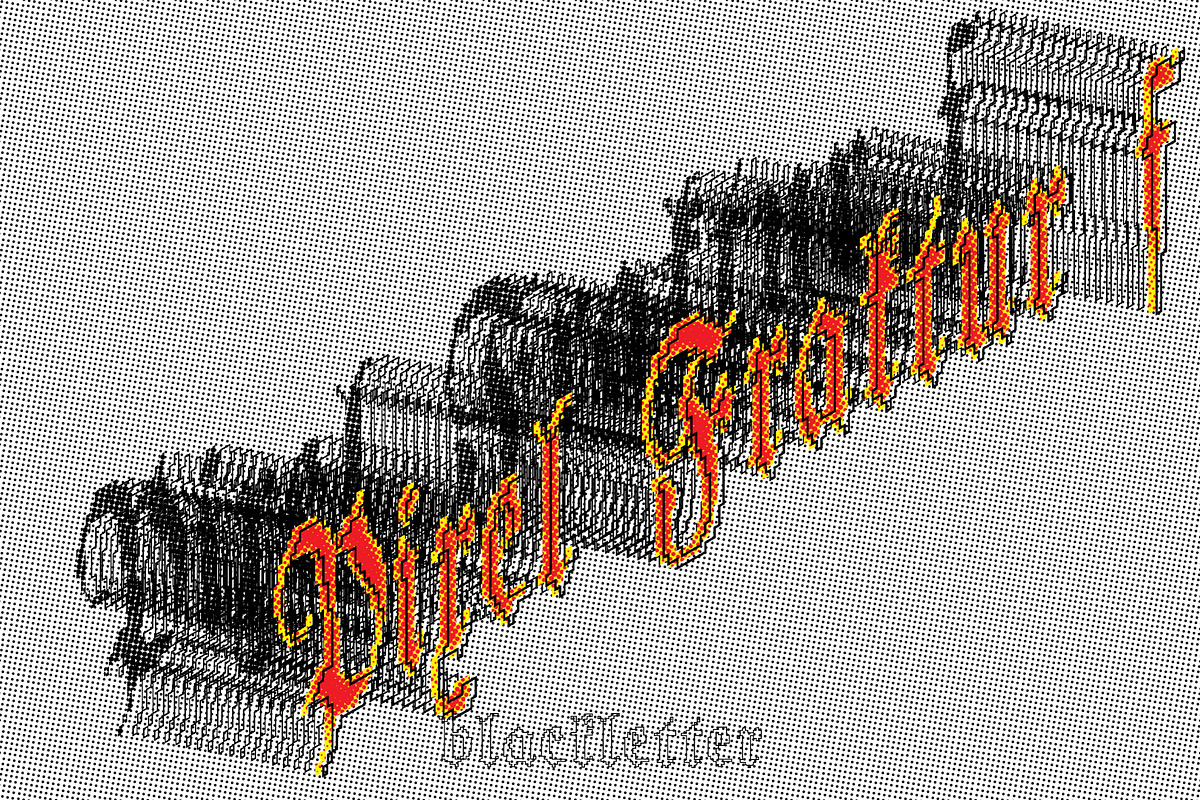 Pixel Fraktur F, a Blackletter Font by cromatixclassroom (Photo 1 of 4)
