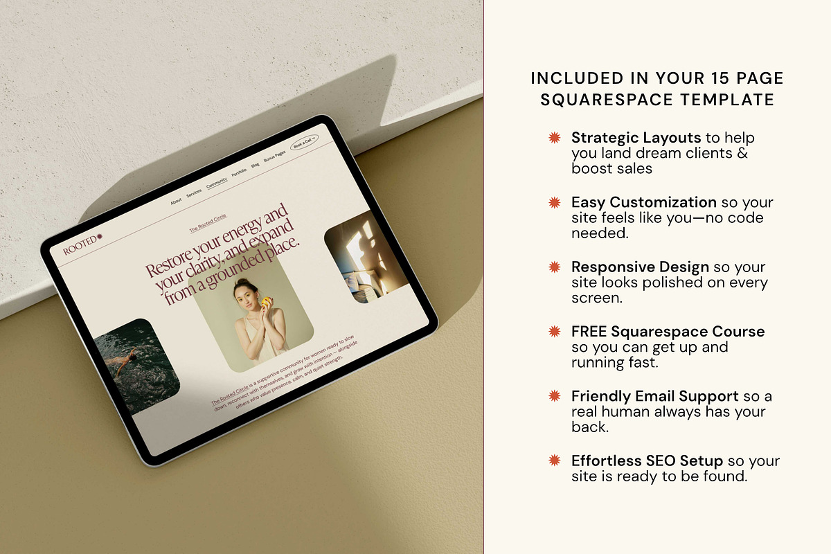 Rooted Squarespace 7.1 Template, a Squarespace Template by Studio Heythere (Photo 2 of 8)