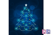 Light Trail Christmas Tree, a Decorative Illustration by MISS CHATZ (Thumbnail 2 of 3)