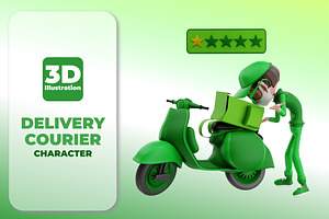 3D DELIVERY COURIER ILLUSTRATION