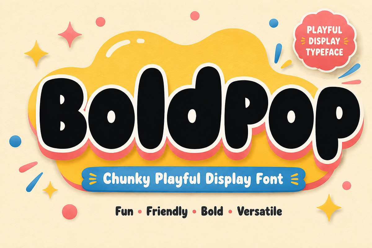 BoldPop – Chunky Display Font, a Slab Serif Font by Wow Magic (Photo 1 of 5)
