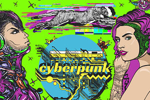 Cyberpunk old school tattoo