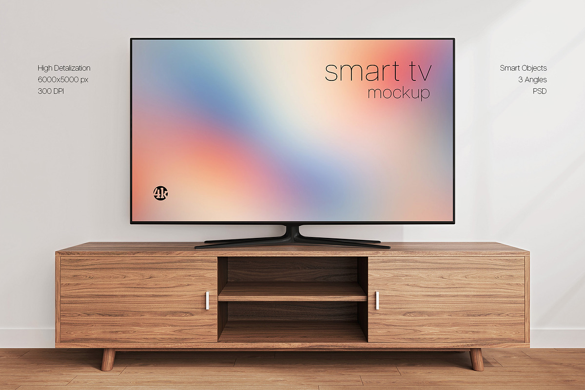 Smart TV Mockup Set, a Device Mockup by Country4k (Photo 1 of 4)