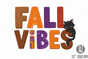 Retro Fall Vibes Cat Hippie Autumn, an Illustration by Designking (Thumbnail 1 of 4)