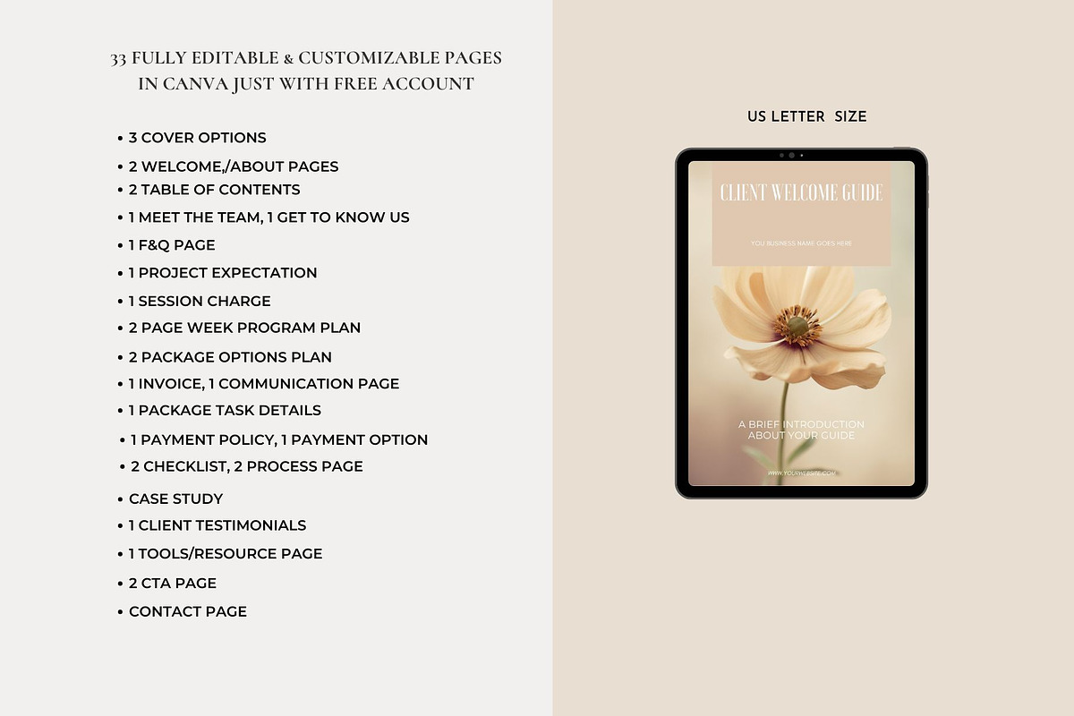 Client Welcome Services Bundle CANVA, a Brochure Template by Deepa Template Studio (Photo 5 of 23)
