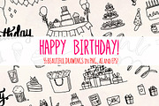Birthday Party Vector Bundle, a Seasonal Illustration by Violet LeBeaux (Thumbnail 1 of 3)