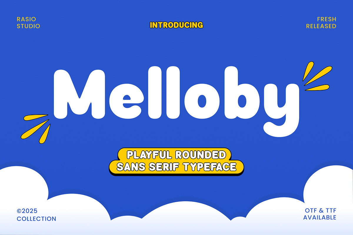 Melloby Playful Rounded Sans Font, a Sans Serif Font by Rasio Studio (Photo 1 of 9)
