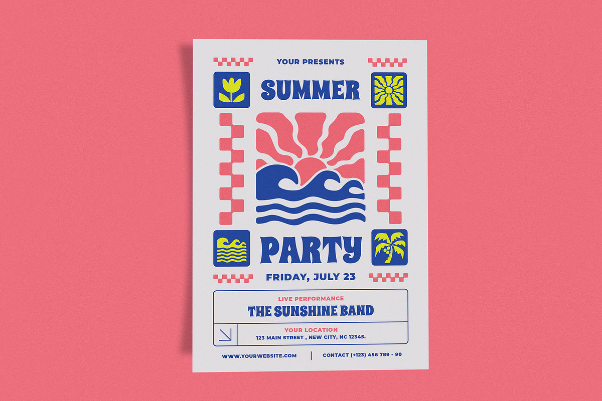 Retro Summer Party Sunset, a Flyer Template by Me55enjah Design (Photo 2 of 4)