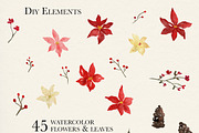 Watercolor Christmas Poinsettia, an Illustration by Backyard Rose (Thumbnail 2 of 11)