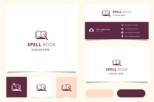 Spell Book Logo Design With Editable