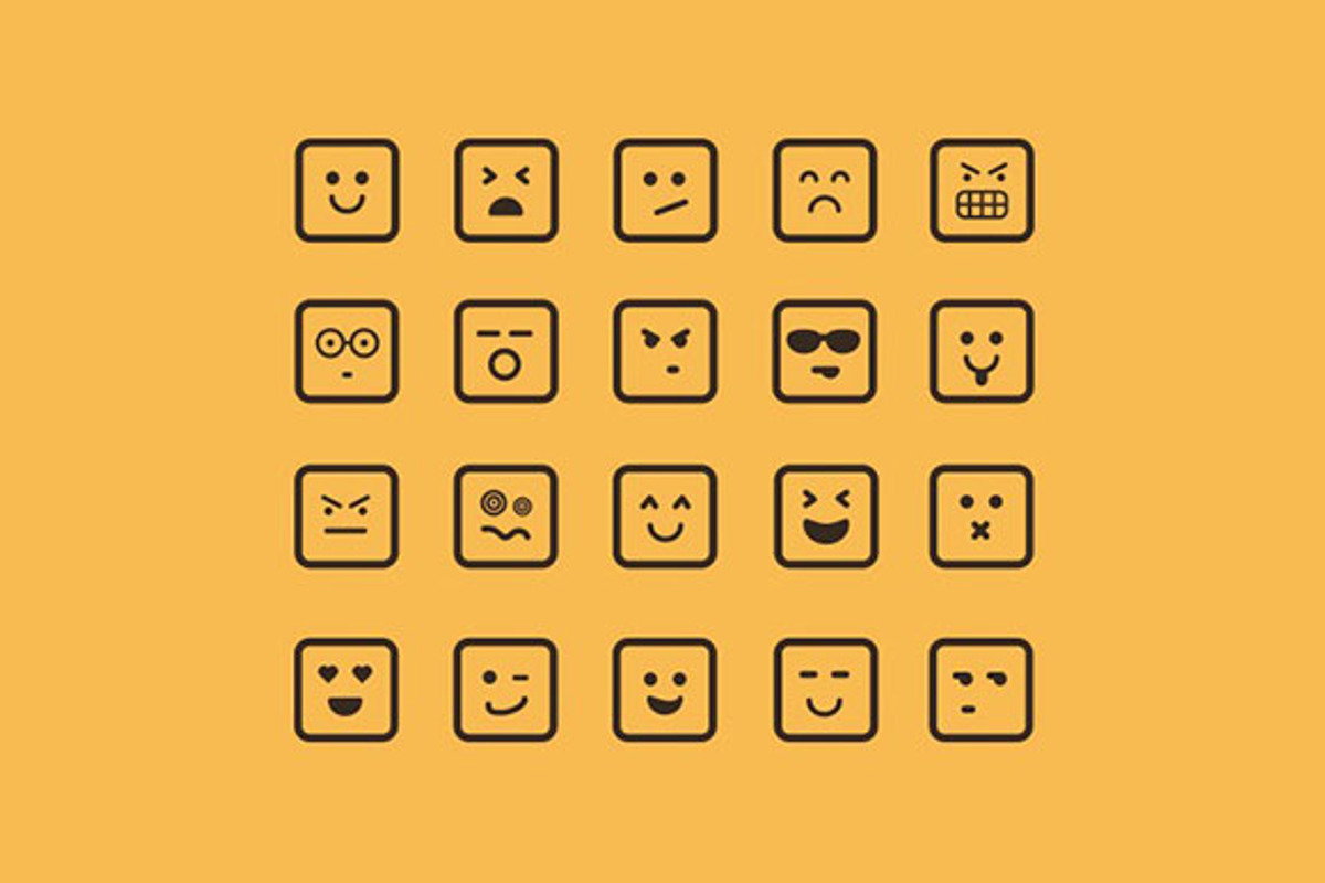 Square Emoticon Vectors, an Outline Icon by Medialoot (Photo 1 of 2)