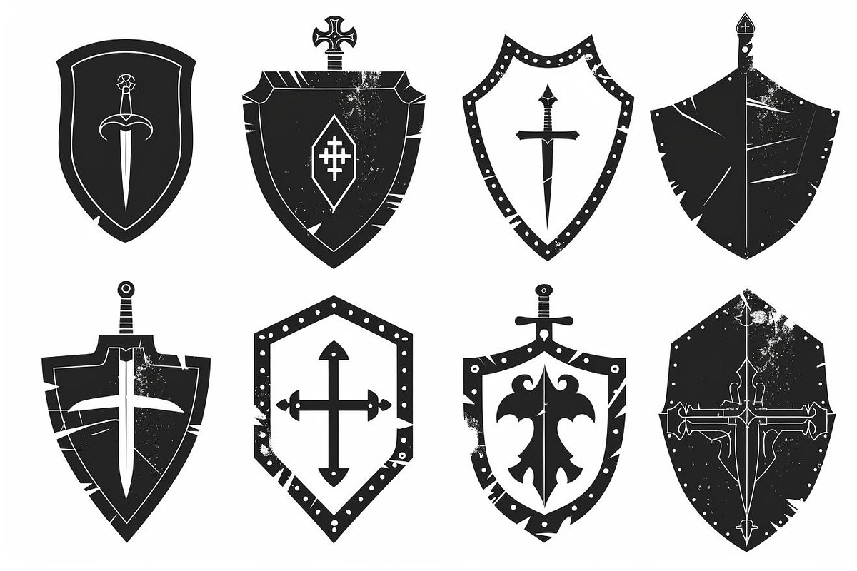Medieval Shield Silhouette Bundle, an Illustration by balal (Photo 10 of 10)