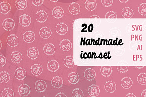 20 Handmade stamp outline icons