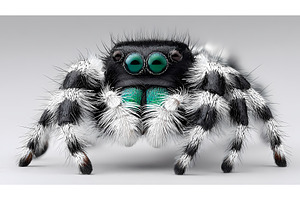 Cose-up portrait of Jumping spider, an Animal Illustration by Lukas Jonaitis SHOP