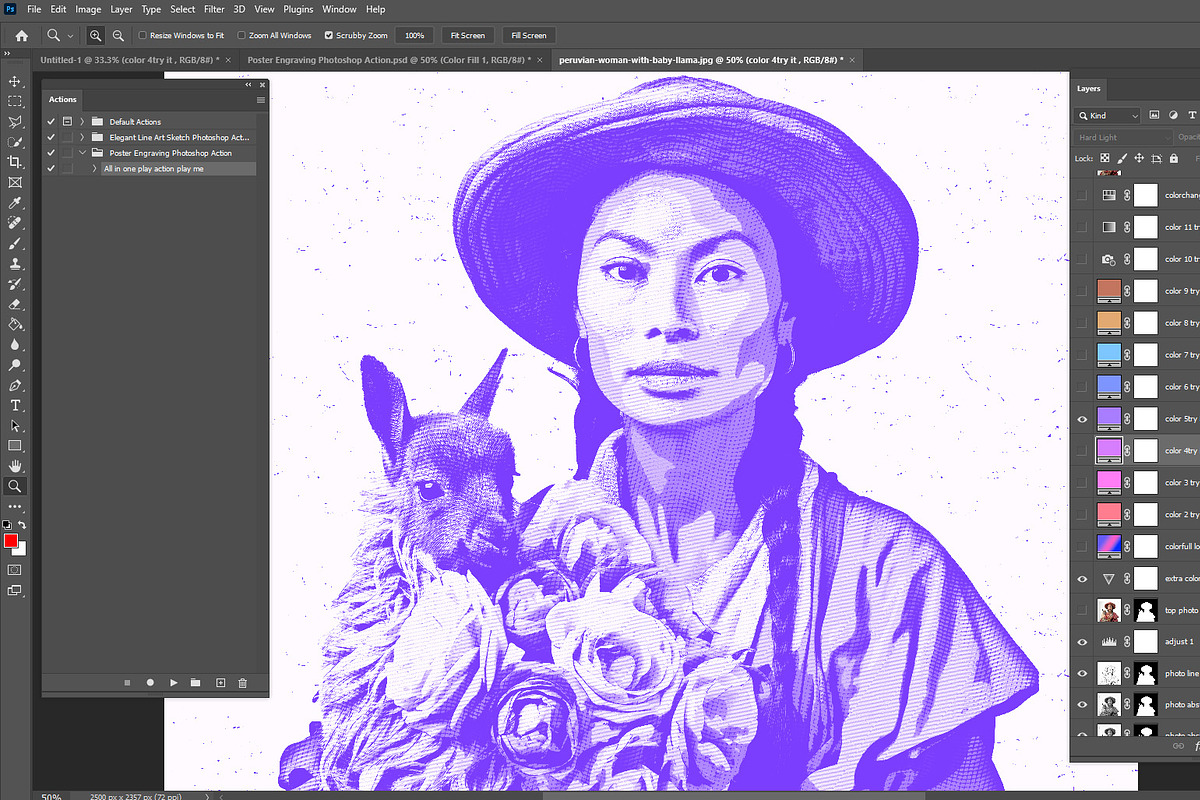 Poster Engraving Photoshop Action, an Action Add-On by MRI STUDIO (Photo 11 of 16)