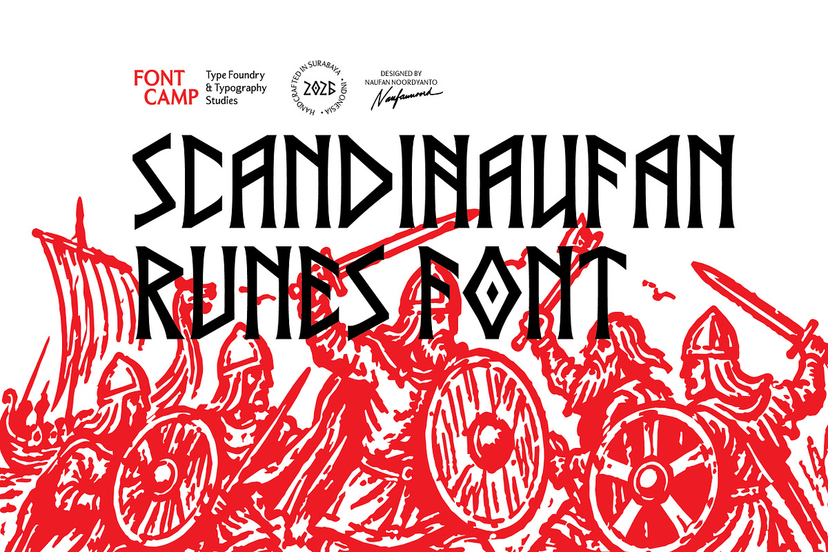 Scandinaufan Runes Font, a Serif Font by Fontcamp Type Foundry (Photo 1 of 16)