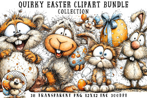 Quirky Easter Clipart Bundle, an Illustration by OK Design