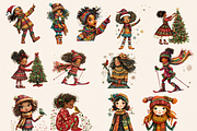 CHRISTMAS FOLK GIRL CLIPART, a Person Illustration by Daring Digies (Thumbnail 4 of 8)