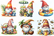 Watercolor Summer Gnome Clipart, an Illustration by CraftArtStudio (Thumbnail 2 of 6)