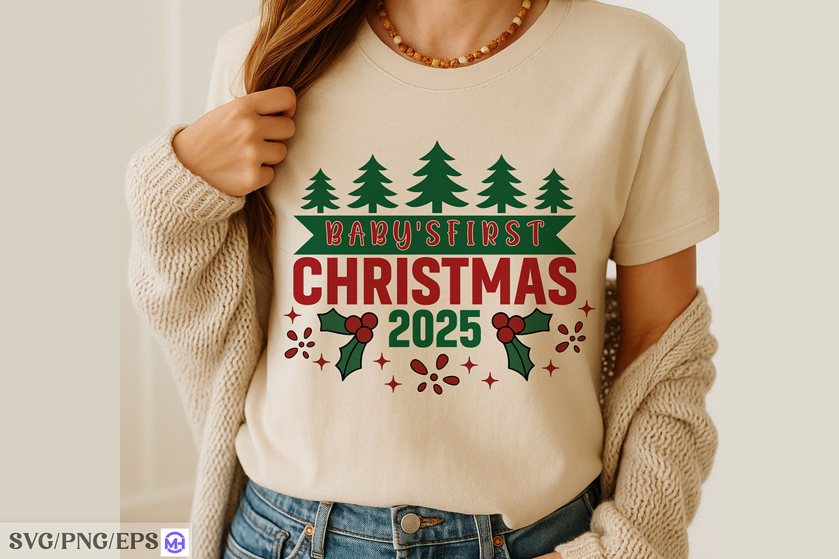 Baby's First Christmas 2025 SVG PNG, a Graphic by mh_arif (Photo 4 of 4)