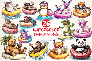 Summer Animals on Float Sublimation, an Illustration by Dream Creation