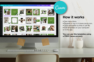 Green CANVA Instagram Template Kit