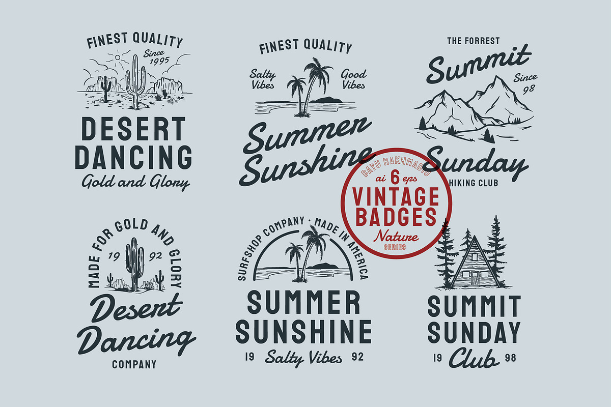 Summer Beach, Summit & Dessert Badge, a Branding & Logo Template by Dordar.Lab (Photo 1 of 6)