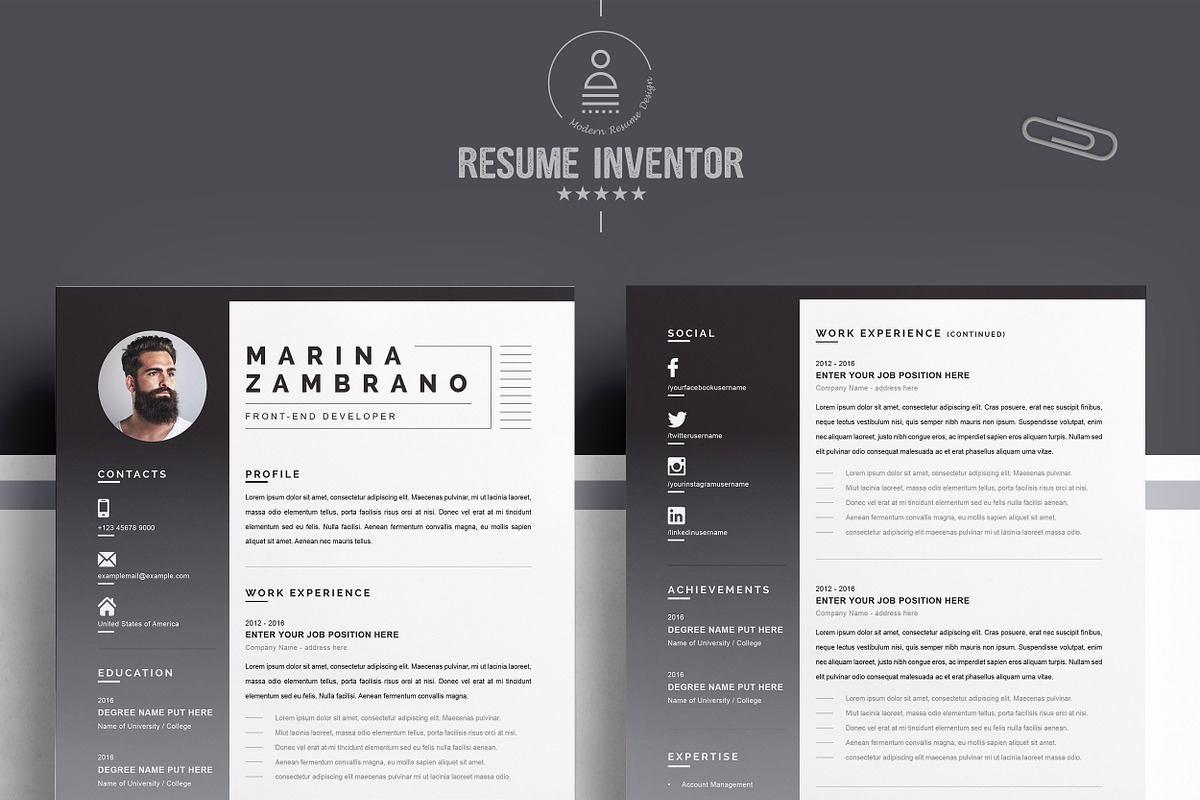 Clean Word CV-Resume Template, a Resume Template by ResumeInventor