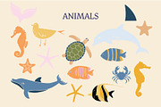 Summer Cute Mermaid Handrawn Clipart, a Decorative Illustration by Ginny and Sam (Thumbnail 3 of 15)