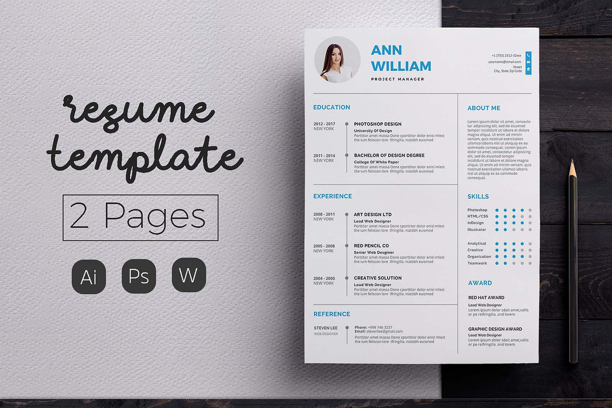 Cover Letter & Resume Template, a Resume Template by Hito Graphic (Photo 1 of 8)