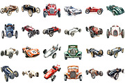 Vintage Old Race Car Clipart, an Illustration by Sublimation Artist (Thumbnail 2 of 6)