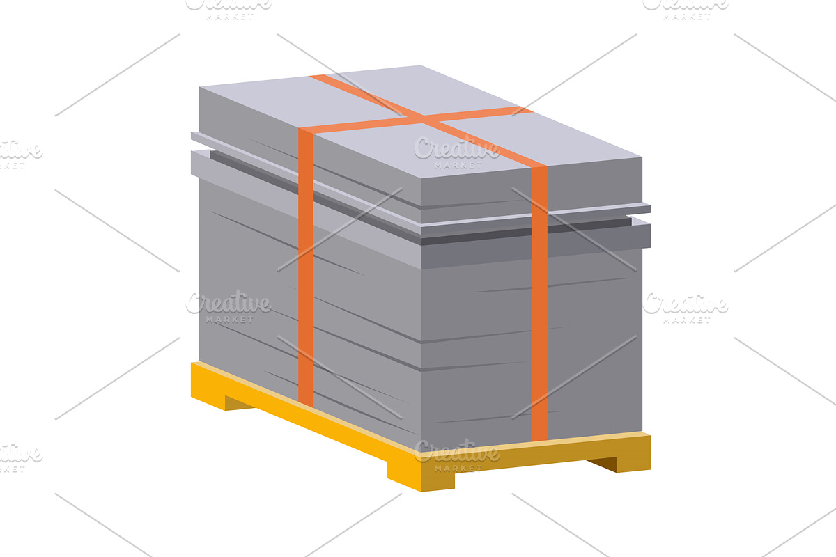 Stacked concrete blocks banded, a Transportation Illustration by Things for designers