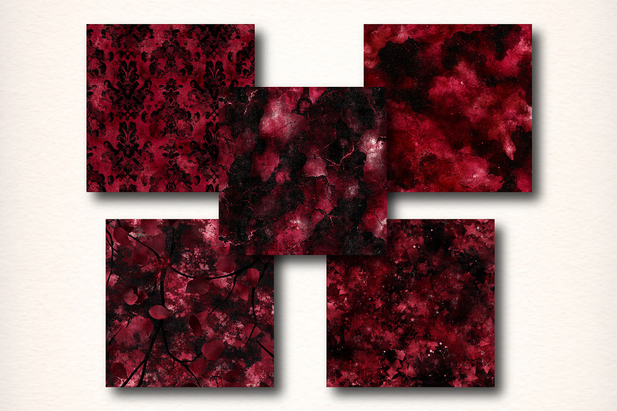 Seamless Red And Black Digital Paper, a Pattern Graphic by Digital Artistic99 (Photo 4 of 6)
