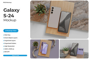 Galaxy S24 Phone Mockup, an Android Mockup by Pixie Creative