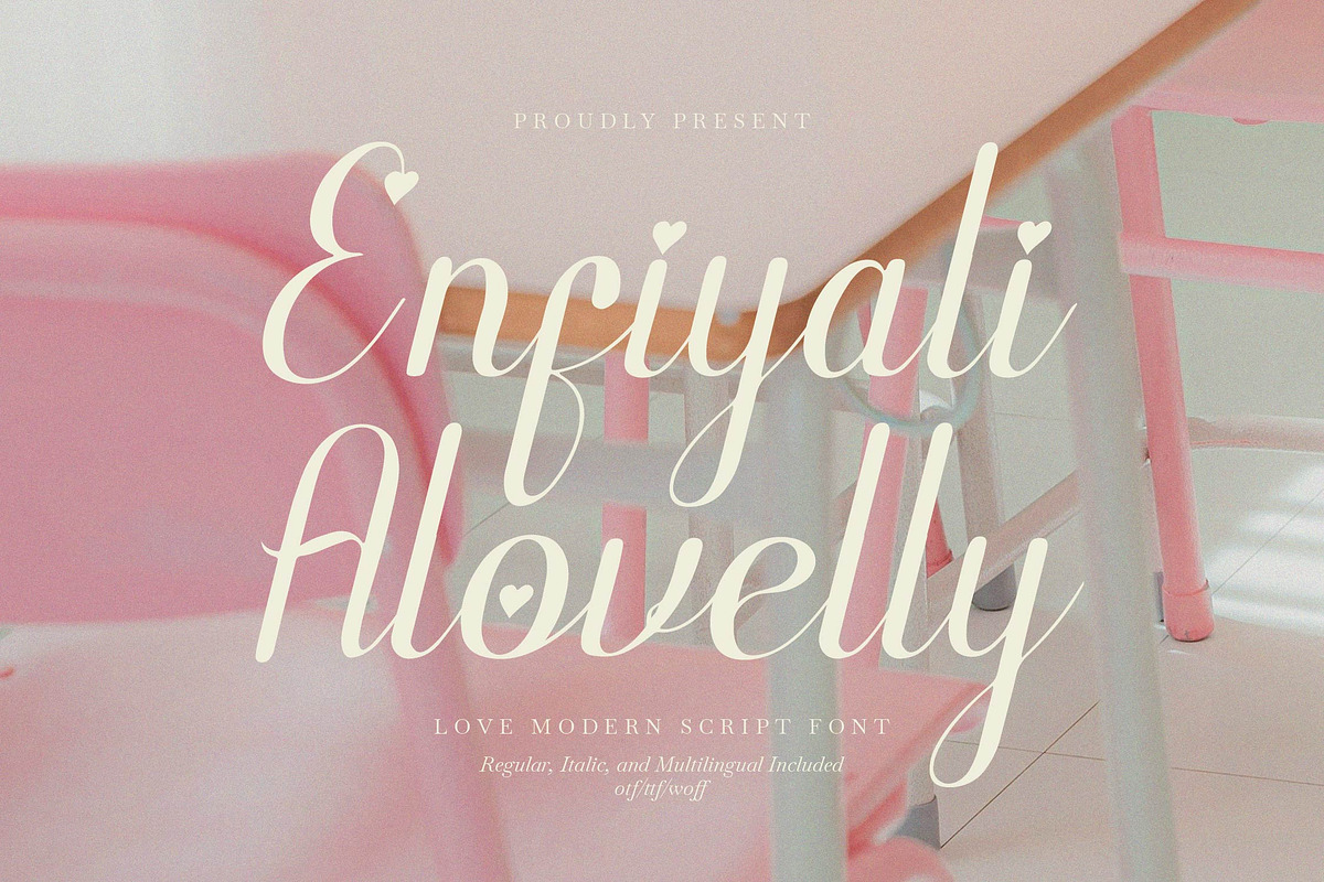 Enfiyali Alovelly Love Modern Script, a Script Font by Denustudios (Photo 1 of 13)