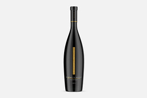 Red Wine Bottle Mockup