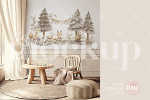 Nursery Wallpaper Mockup, a Product Mockup by MoMockups