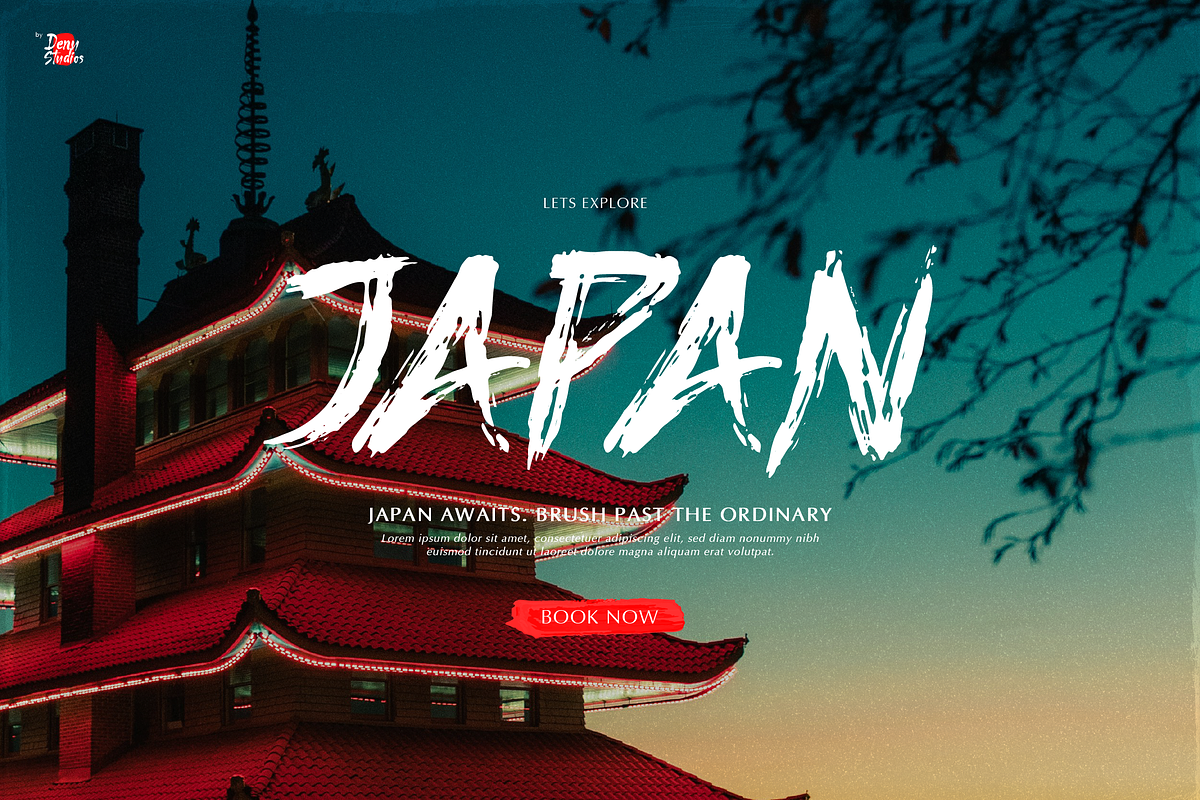 Uminari | Japanese Solid Brush, a Handwritten Font by Denustudios (Photo 4 of 12)