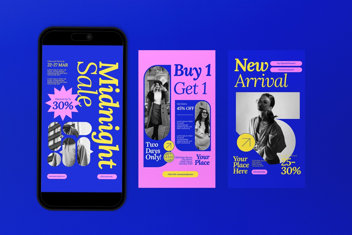 Blue Fashion Sale Instagram Set, a Social Media Template by graphicook (Photo 3 of 3)